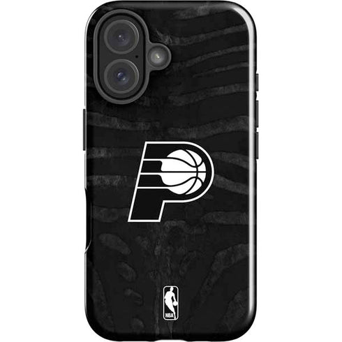 NBA Indiana Pacers Black Animal Print iPhone 16 Plus Impact Case